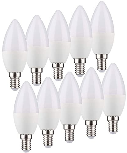 NCC-Licht 10x LED Lampe C35 Kerze 5,5W E14 470lm warmweiß 2700K | LED Leuchtmittel ersetzt 40W Glühlampe mit E14-Sockel, gemütliches Licht in Kronleuchtern und Wohnbereichen