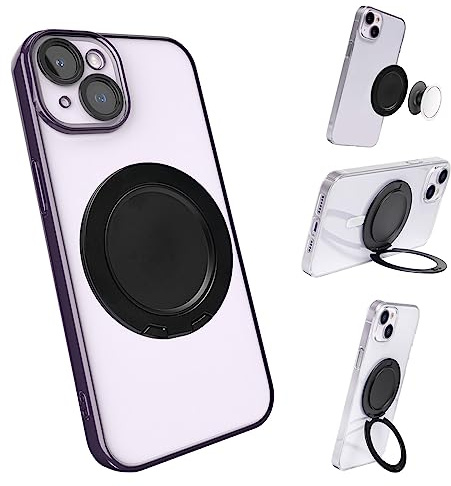 GCQOO Magnetic Phone Ring Holder for PopSocket Kickstand for iPhone 12 13 14 15 Series Compatible with MagSafe Removable Phone Grip Stand