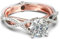 Jeulia Zweifarbige Ringe aus Sterlingsilber für Damen: Ewigkeitsring mit gedrehten Reihen im Rundschliff, Versprechensring, Verlobungsring, Zirkonia, Schmuck, Jubiläumsgeschenk (Roségold, 56(17.7))