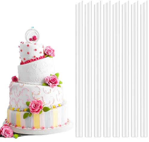 RUNFENG 40 Stück Tortenstützen Tortenständer für Mehrstöckige Torte Gestufte Kuchen Stapelung Wiederverwendbar Lang Kuchendübelstangen aus Kunststoff Torten Stützen Kuchenstützen Dübelstangen-18 cm