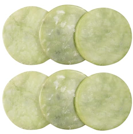 Lot de 6 supports de colle pour extensions de cils, pierre de jade, support de colle pour cils, support de base pour extension de cils, plateau de palette de colle pour nail art