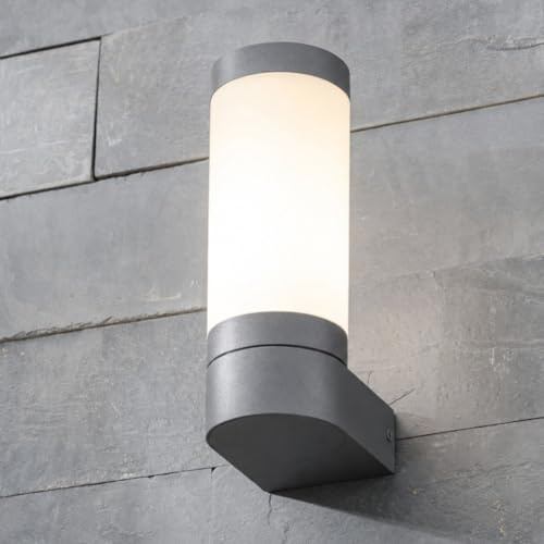 CGC Lighting Applique da parete per esterni Illuminazione Diffusore Opale Grigio Scuro LED IP44 E27