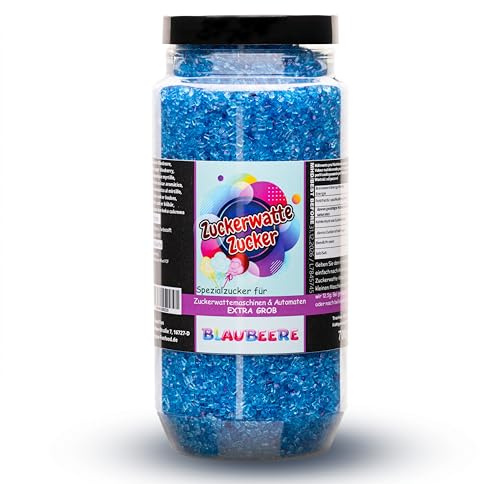 Premium Zuckerwattezucker Grob Dose Spezialzucker Kristalle (700 g, Blaubeere)