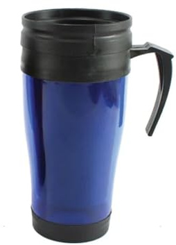 Generic Insulated Travel Mug Thermal Plastic Coffee Cup, Reusable Car Coffee Cup Bpa Free Ideal for Hot & Cold Water Coffee Tea Daily Friendly Use Flask Vacuum Leakproof Mug 450Ml, Blue
