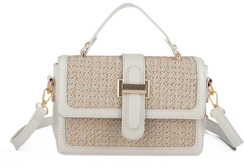 Fecialy Straw Purses for Women Straw Crossbody Bags Beach Handbag Summer Straw Purses Woven Shoulder Clutch Bag