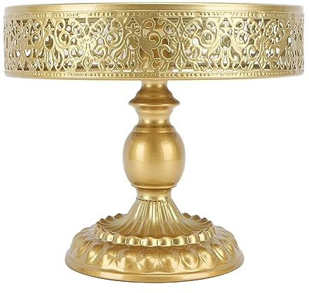 Jenngaoo Kuchenständer Set, Goldener Dessertständer Runder Kuchenhalter, Metall Leckerei Display Cupcake Ständer Desserthalter Für Hochzeiten, Geburtstage, Partys(M)