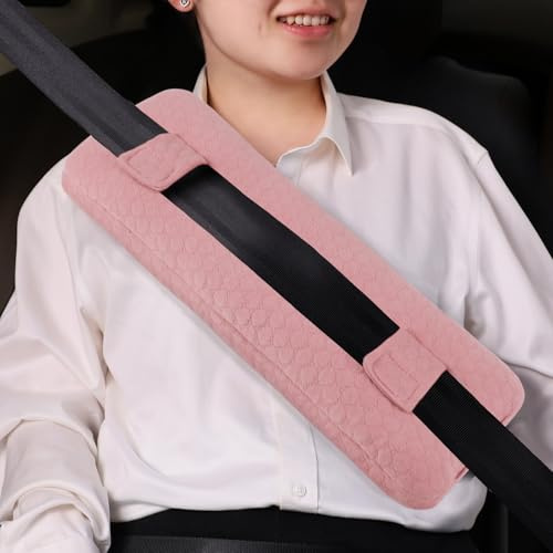 RoamReady Seat Belt Pillow Post Surgery for Mastectomy and Heart Surgery | Mastectomy Recovery Supplies, Heart Operation Recovery Support Cushion for Chest Chemo Port, Recovering Gifts (Pink)
