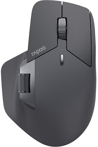 Rapoo MT760L trådlös mus trådlös mus 4000 DPI sensor miljövänligt uppladdningsbart batteri ergonomisk PC och Mac – gråsvart