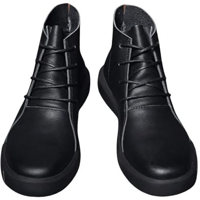 Lederstiefel Herren Hoch Extra Weit Walkingschuhe Turnschuhe | Runde Zehenpartie MilitäRstiefel Wanderschuhe FüR MäNner | Slip On Schuhe Sneaker Trekkingschuhe | Herren Joggingschuhe FüR Outdoor