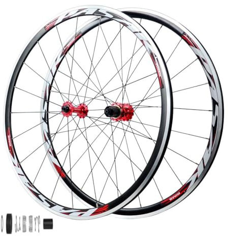LPYDWZ 30MM Rennrad Radsatz, Aluminiumlegierung 700C Rennrad Rad C/V Bremse HG Nabe 4 Abgedichtete Lager Kompatibel mit 7-12 Gängen Gewicht 1680g