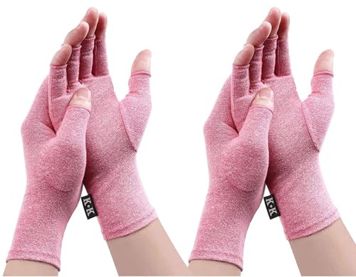 Guanti a compressione per artrite reumatoide, senza dita, per alleviare il dolore alle articolazioni, guanti caldi per tunnel carpale, per donne e uomini
