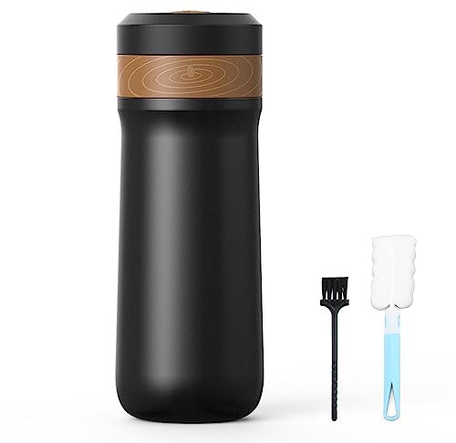 Kuuleyn French Press Coffee Maker For Travel 2 Layer Filter Mesh Double Walled Stainless Steel Vacuum Insulated Coffee Maker Cup For Coffee Tea Portable French Press Mug For Travel