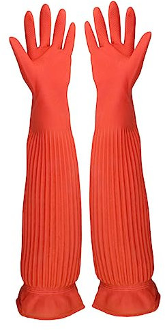 FRCOLOR Lange Latexhandschuhe Für Aquarien Und Fischteiche Robuste Verschleißfeste Schützende Haushaltshandschuhe Für Geschirr Und Wäsche