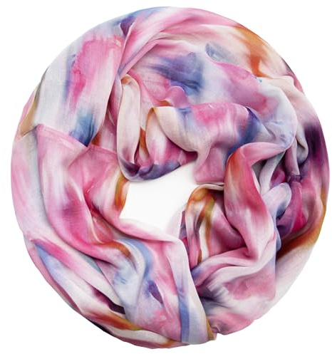 Gloop Loop Schlauchschal für Damen Schal Tuch seidig-luftig leicht mit buntem Muster Print