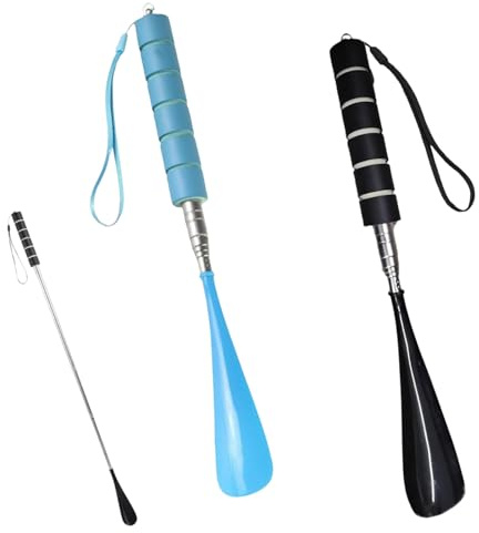 2 Pezzi Calzascarpe lungo Plastica Calzante Lungo Retrattile da 29-70 CM Calzascarpe Telescopico per Anziani Uomini Donne Bambini