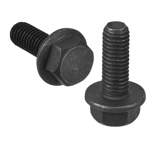 TA-VIGOR 5Pcs M8 x 20mm Hex Flange Bolts, 10.9 Grade Carbon Steel Hex Head Screws, Flanged Hexagon Bolts for Construction, Machine Tools, and DIY Projects Black
