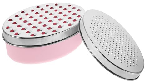 Zerodeko Rallador de Acero Inoxidable con Contenedor Rosa Cortador de Verduras y Queso Manual para Patata Jengibre y Chocolate Fácil Limpieza y Resultados Uniformes