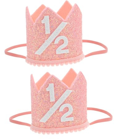 Alipis 2 Piezas Media Cumpleaños para Gorro Decorativo Cómodo y Reutilizable Accesorio Fotográfico para Celebraciones de Bebés y Fiestas Infantiles