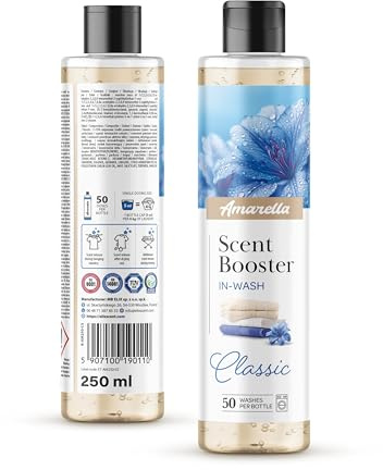 AMARELLA Wäscheparfum 250 ml Classic, konzentrierter Duftzusatz fürs Waschen, frischer Leinen- & Baumwollduft, Lilac & Veilchen, Basis Moschus Zedernholz Patchouli, langanhaltend, bis 50+ Wäschen