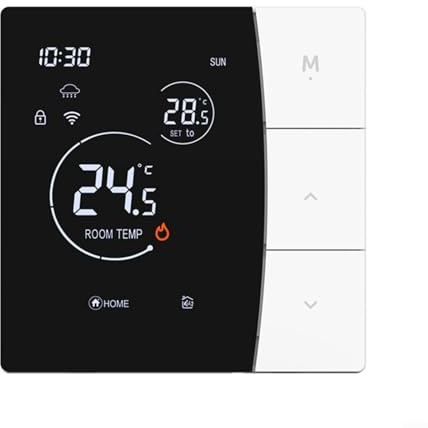 Smart WiFi Thermostat 3A/16A for Tuya App for Electric Floor Heating and Gas or Water Boiler Systems, for Alexa Voice Control, Remote Temperature Scheduling(White 3A-WIFI)