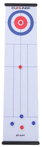 Fdit Interaktives Tisch-Curling-Spiel, Tragbare Große Matte für Zuhause, Spaß Im Freien, 2 Spieler, Wettbewerb, Familienspiel für, Desktop-Curling-Spielzeug, Drinnen und Draußen