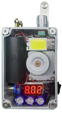 HENGJINGTR Generatore a Mano Ricaricabile Via USB, Attrezzatura da Campeggio Portatile, Strumento di Emergenza per Esterni, con Funzione di Accensione per Viaggi, Esplorazione e Campeggio