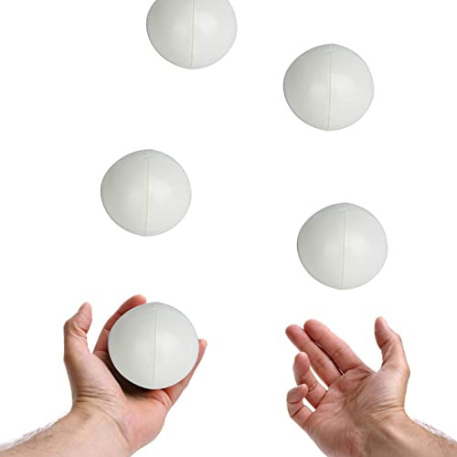 Jonglierbälle Langlebiges, Glattes Jonglierball-Set für Anfänger und Profis, PU-Jonglierballausrüstung Zum Erlernen des Jonglierens, 3 Stück, Rot/Gelb/Blau/Weiß (White)