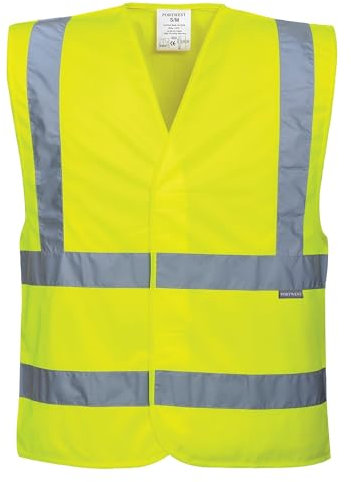 Portwest C470 Reflective Hi Vis Safety Vest Band and Brace Waistcoat Security Traffic Construction Workwear, Orange, L/XL