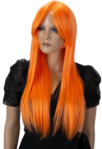 CAISHA 70cm Perücke Fasching Karneval Cosplay Party Orange PHK4