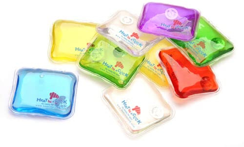 Instant, portable and reusable heating gel pads (pair) magical hand warmers (packaging & colours may vary) by Heat in a click