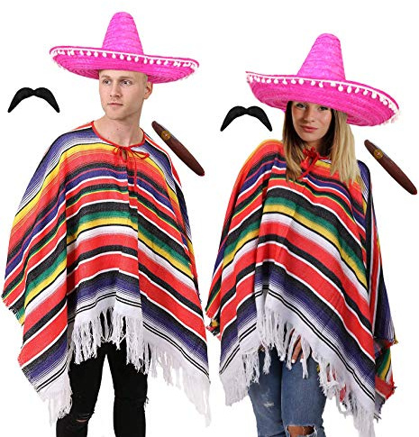 ADULTS MEXICAN WILD WEST COUPLES FANCY DRESS COSTUME - RED