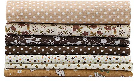 7 Stück 25 x 25 cm Baumwollstoff Bastelarbeiten Baumwollstoff Blumenmuster Punkte Bettwäsche-Set