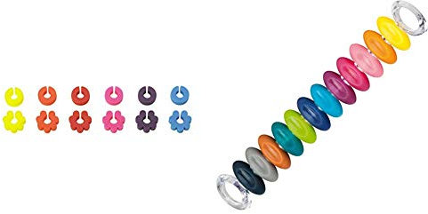 Lurch 210220 Fancy Rings Segnabicchiere in Silicone, Set da 12 & Tescoma 695454 Uno Vino Anelli Segna Calici, 12 Colori