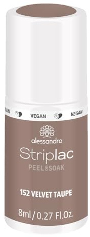 alessandro Striplac Peel or Soak -VEGAN- VELVET TAUPE - LED-Nagellack in hellem Taupeton - Für perfekte Nägel in 15 Minuten, 8 ml