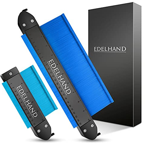 EDELHAND© Konturenlehre groß mit Feststeller | Praktisches 2er-Set für präzise Messung | Konturmessgerät als Vervielfältigungslehre mit extra Tiefe | Handwerker Werkzeug Gadget | 25cm und 12cm