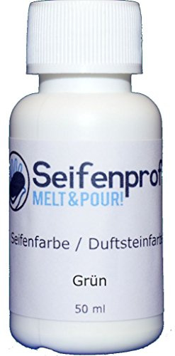 Seifenprofis 50 ml Seifenfarbe (Grün) Badebomben 100% vegan biologisch Farbe zur Seifenherstellung Normal- oder Pigmentbasis