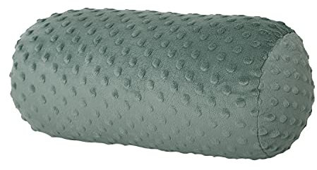 Dr. Berger Nackenrolle Nackenkissen 40x16 cm Bezug 100% Baumwolle Minky Design extra flauschig - bequemes Kissen rund, stabil - Perfekt als festes Nackenkissen, Knierolle, Rückenkissen in grün