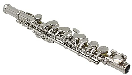 SONK Piccolo, Abnehmbares versilbertes C-Piccolo-Set mit Putztuch-Schraubendreher PU-Leder-Hartschalenkoffer Piccolo-Musikinstrument für Anfänger Öffnungslochdesign Nadelfedern aus Edelstahl(Silber)
