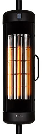 blumfeldt Heat Guru - Stufa infrarossi, terrazza, riscaldatore da esterno con protezione IP54, lampada infrarossi riscaldante con basamento e telecomando, 2000 W