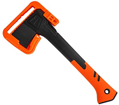 Mivos Accetta da Taglio 680 g con Testa in Acciaio e Manico in Fibra di Vetro - Lunghezza 35 cm - Piccola Ascia Spaccalegna con Protezione della Lama - Accetta Universale per Giardino e Campeggio