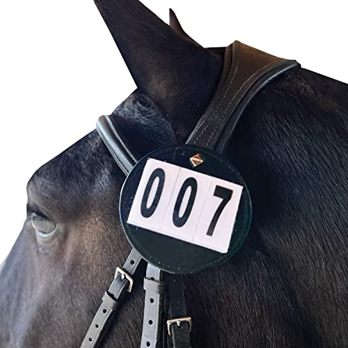 Equetech Luxe Dressage Bridle Number Holders - 2 colours NEW (Black)