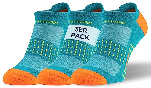 Giesswein Running socks - 3er Pack Laufsocken, Damen & Herren Socken aus Bio-Baumwolle, 3 Paar Kompressionsstrümpfe, Anti-Blasen-Polsterung