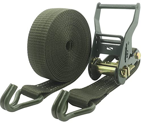Cinghia per rimorchio a cricchetto, cinghie di ancoraggio con ganci, cinghia di tensionamento per auto, cinghia di fissaggio per camion, 3,8 cm, corda a doppio gancio, 15 m