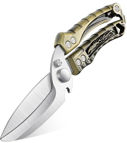 Japaknives Heavy Duty Poultry Shears,Detachable Kitchen Scissors for Chicken|Meat|Fish,Sharp Kitchen Shears with Serrated Edge,Stainless Steel Cooking Scissors for Thanksgiving Christmas (Green)