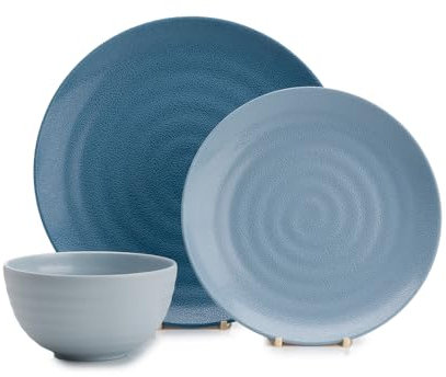 Flamefield Shades of Blue - Set in melamina, 12 pezzi