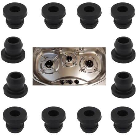 Conductos de Goma, 12 Piezas Pies de Goma, Pies de Goma Oxidado, Pasacables de Goma De ProteccióN Para Hornillos de Autocaravanas Compatibles con Barras De 5 mm de Dometic, Smev y Thetford