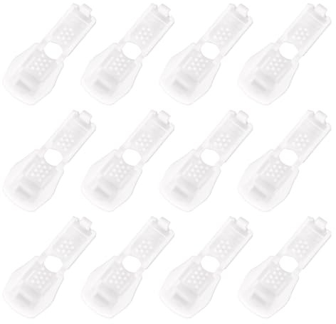 QUARKZMAN 12 Stück Kordelenden Nylon Reißverschluss-Zugbandstopper Weiß | 20x15mm, Kordelstopper für Rucksäcke Sneaker Jacken Schuhe, Nylon