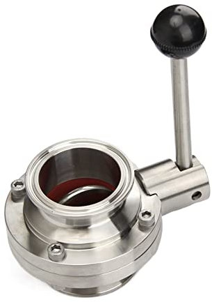 Magnetventil 2,5 3 Sanitär -Tri -Klemme -Schmetterlingsventil OD57/K77.5 OD63/K77.5 OD76/K91 SS304 Rostfreier Stahl mit hoher Zugfestigkeit (Size : OD57 x Clamp 77.5)