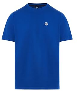 NORTH SAILS Uomo Maglietta in Jersey di Cotone con Maniche Corte - vestibilità Regular (L, Surf Blue)