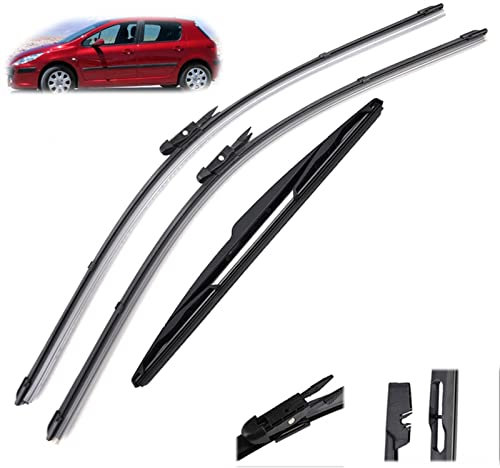WEHOMY 28 26 14 Windschutzscheibe Scheibenwischerblätter Auto Vorne Hinten Scheibenwischer Autozubehör Für Peugeot 307 2005 2006 2007